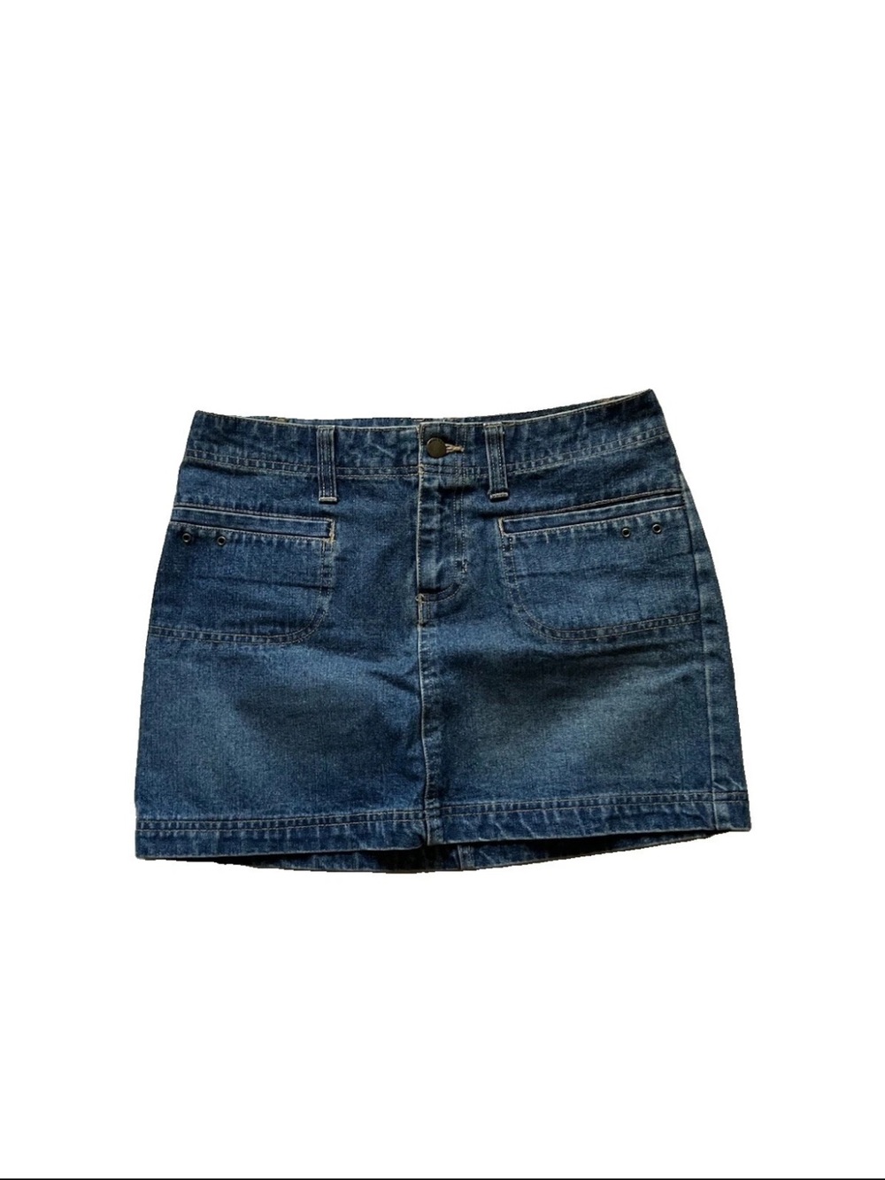 VTG Mossimo Women's Femme Denim Mini Skirt w/ Pockets Size 7 Y2K